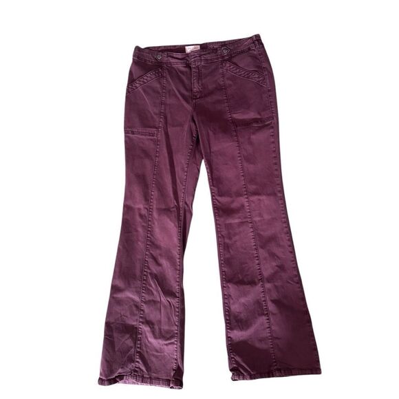 Pilcro Anthropologie Low-Rise Utility Demilune Pants in plum 29 - Picture 4 of 6